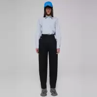 [2件2折价:55]美特斯邦威休闲直筒裤女新款春秋时尚黑色垂感舒适廓形长裤女