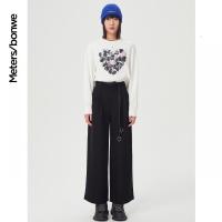 [1件5折价:100]美特斯邦威高腰阔腿西裤女21新款春季时尚休闲裤女黑色女长裤XJ