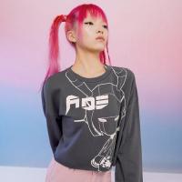 [1件5折价:65]美特斯邦威圆领卫衣女宽松21新款春秋潮流印花黑白甜酷女士上衣