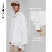 [1件5折价:135]美特斯邦威新基本连帽卫衣男黑色潮2021新款春秋不规则上衣男