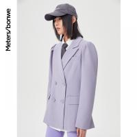 [1件5折价:220]美特斯邦威西装外套女21新款春季时尚羊腿袖收腰廓形韩版西服XJ
