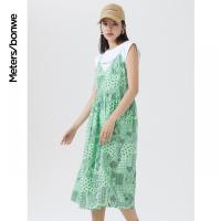 美特斯邦威吊带长裙女2021新款夏季柔软时尚小心机别致长裙女