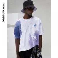 美特斯邦威短袖T恤男2021新款秋季圆领宽松纯棉男士半袖运动体恤