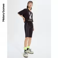 [1件5折价:39.5]美特斯邦威骑行裤女新款夏季运动紧身弹力五分裤外穿打底裤女