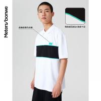 [1件5折价:65]美特斯邦威短袖POLO衫男2021夏季新款宽松拼接慵懒套头衬衫男