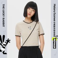 [1件5折价:45]美特斯邦威迪士尼联名短袖T恤女2021新款夏季印花设计感短款上衣