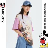 [1件3折价:64.5]美特斯邦威米奇联名短袖T恤女新款夏季纯棉宽松设计感上衣女