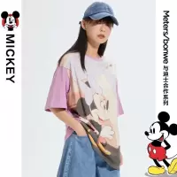 [1件3折价:64.5]美特斯邦威米奇联名短袖T恤女新款夏季纯棉宽松设计感上衣女
