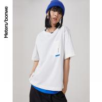 [1件3折价:37.5]美特斯邦威新基本短袖T恤女夏季新款休闲宽松印花凉感体恤女