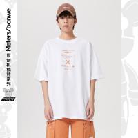 [1件3折价:58.5]美特斯邦威机械熊印花短袖T恤男个性新款夏季前后缝合短袖男