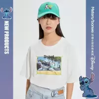 [1件3折价:39]美特斯邦威史迪仔联名短袖T恤女新款夏季时尚印花纯棉上衣女