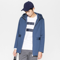 [1件5折价:180]MECITY男装春季新款时尚连帽拉链风衣潮流休闲夹克外套男