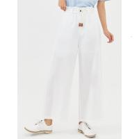 美特斯邦威休闲裤女宽松潮2021新款春秋直筒白色高腰女士休闲长裤_58