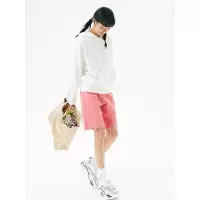 [2件2折价:39]美特斯邦威牛仔短裤女新款夏季洋气直筒显瘦时尚少女休闲纯棉短裤