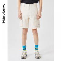 [1件5折价:75]美特斯邦威工装牛仔短裤男直筒2021新款夏季宽松多袋男士休闲中裤_319