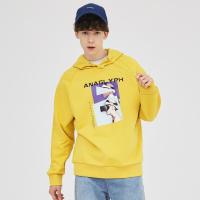 美特斯邦威男士印花带帽套头卫衣春季韩版休闲青春简约