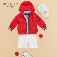 [1件5折价:67.5]米喜迪mecity童装夏新款男小童薄款松紧腰中裤休闲套装搭配