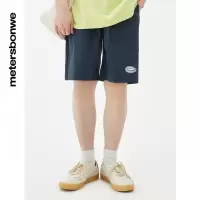 [1件3折价:58.5]美特斯邦威弹力运动短裤男夏季时尚潮流休闲腰扣五分裤男