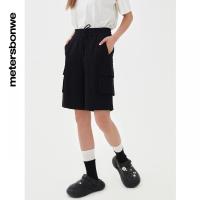 [1件3折价:58.5]美特斯邦威卫裤女夏季经典百搭纯色简约针织工装女士中裤