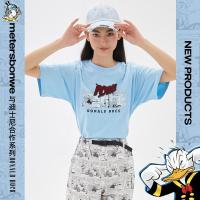[1件5折价:39.5]美特斯邦威唐老鸭联名短袖印花宽松潮夏季女士圆领短款T恤
