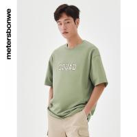 [好货直降:55]美特斯邦威短袖T恤男装百搭夏季印花圆领微弹宽松男上衣