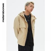 [1件5折价:149.5]美特斯邦威长袖连帽夹克男春季新款简约纯色男士外套