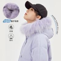 [1件5折价:435]美特斯邦威大毛领连帽羽绒服女士新款冬季时尚保暖羽绒外套638536