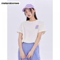 [好货直降:89]美特斯邦威玛丽猫联名短袖T恤女夏季新款可爱印花上衣女618575