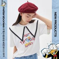 [1件5折价:59.5]美特斯邦威女夏季唐老鸭水手领撞色百搭休闲ol甜美短袖T恤