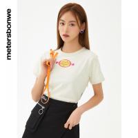 [好货直降:69]美特斯邦威短袖T恤女夏季新款时尚印花女士上衣圆领休闲