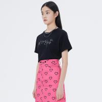 [1件5折价:59.5]美特斯邦威短袖T恤女夏季潮流银色闪粉工艺圆领女士上衣