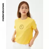 [1件5折价:55]美特斯邦威狮子王联名女士夏季凉感短款圆领印花短袖T恤