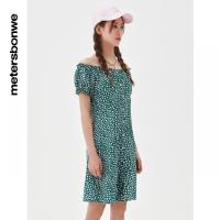 [1件5折价:69.5]美特斯邦威碎花连衣裙女百搭夏季松紧花边复古裙子女