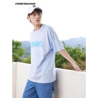 [1件3折价:49.5]美特斯邦威短袖T恤男夏季字母云朵趣味印花简约男士体恤