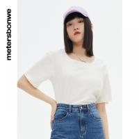 [好货直降:69]美特斯邦威新基本印花T恤女2022春季新款时尚方领上衣女708524