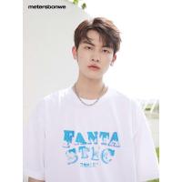 [1件3折价:49.5]美特斯邦威短袖T恤男夏季立体字母印花宽松冰氧吧体恤男