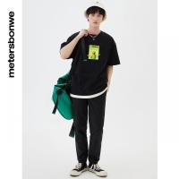 [1件5折价:99.5]美特斯邦威九分修身休闲裤男装夏季新款男士弹力长裤