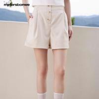 [2件2折价:49]美特斯邦威休闲短裤女夏季洋气花苞腰头女士西服短裤