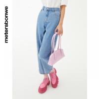 [1件5折价:109.5]美特斯邦威牛仔裤女百搭夏季时尚潮流柔软洗水女士九分裤
