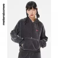 [1件3折价:99]美特斯邦威连帽卫衣女潮流立体图案胶印舒适休闲上衣女士