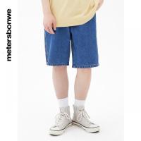[1件3折价:79.5]美特斯邦威工装牛仔短裤男夏季舒适宽松纯棉纯色五分裤男