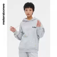 [1件5折价:165]美特斯邦威套头连帽卫衣女新款可爱俏皮时尚印花女上衣