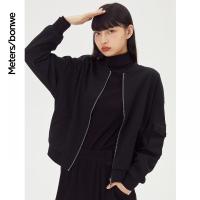 美特斯邦威宽松外套女士新款时尚休闲不规则设计女式夹克614526