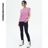 [1件5折价:99.5]美特斯邦威字母印花紧身裤女春季新款紧身合体裤子女