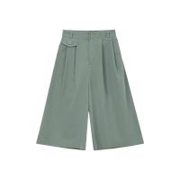 [1件5折价:79.5]美特斯邦威休闲裤女春夏简约时尚宽松舒适阔腿梭织七分裤