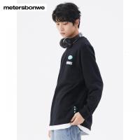 [好货直降:149]美特斯邦威卫衣男士假两件简约校园圆领针织套头衫潮流青春