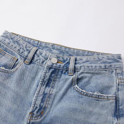 [1件5折价:109.5]美特斯邦威破洞牛仔裤女百搭夏季复古舒适纯棉女士妈咪裤