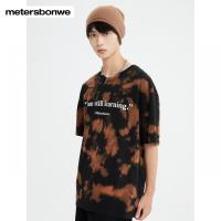 [2件2折价:79]T恤男夏季新款休闲时尚扎染宽松圆领印花短袖内搭上衣