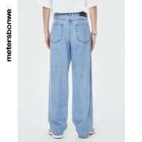 美特斯邦威阔腿喇叭裤牛仔裤长裤男百搭夏季时尚简约长裤