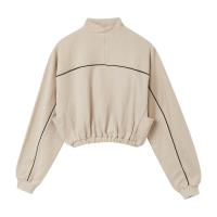 [1件5折价:129.5]美特斯邦威时尚运动风针织开衫女春季新款休闲宽松卫衣